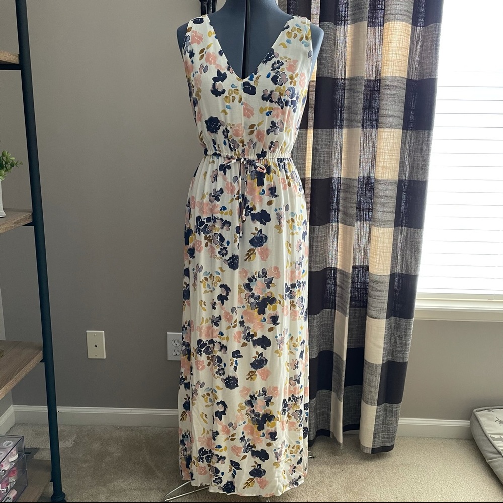 Lucky Brand watercolor floral maxi dress